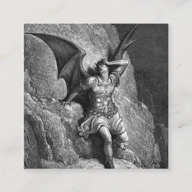 Gustave Dore Paradise Lost Square Business Card (Front)