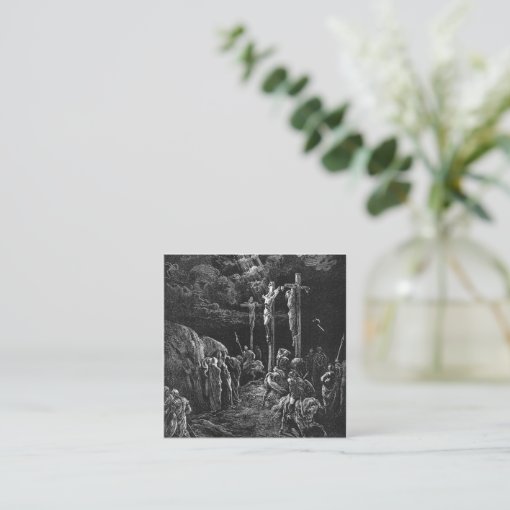 Gustave Dore The Crucifixion From La Grande Bible Square Business Card Zazzle