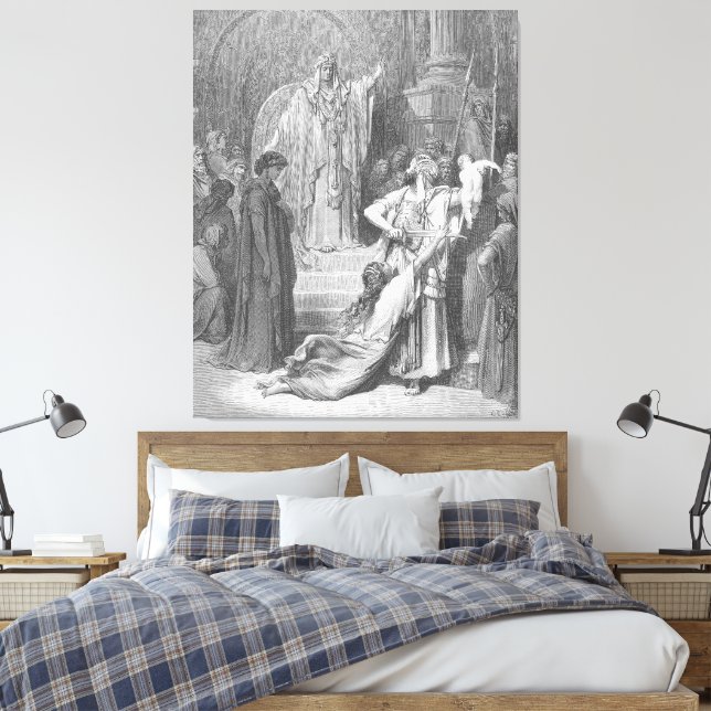 Gustave Doré - The Judgment of Solomon Canvas Print (Insitu(Bedroom))