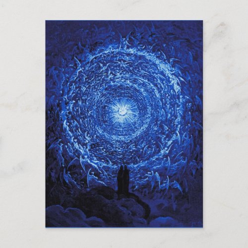 Gustave Dore The White Rose blue Postcard