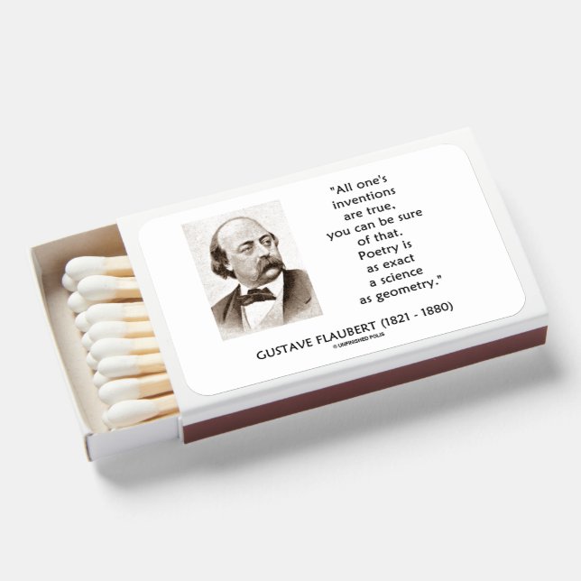 Gustave Flaubert Inventions True Poetry Science Matchboxes (Front Open)
