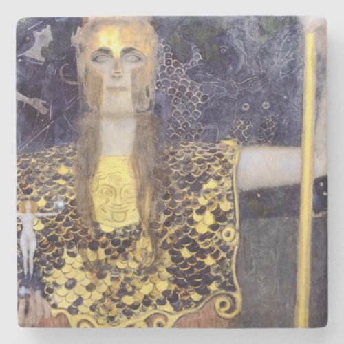 Gustave Klimts 1898 Pallas Athene Stone Coaster