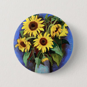 Gustave Loiseau Sunflower Aesthetic Pictures Sunfl Button