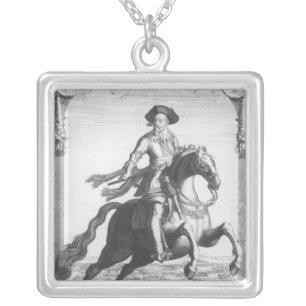 Gustavus Adolphus II, King of Sweden, on Silver Plated Necklace