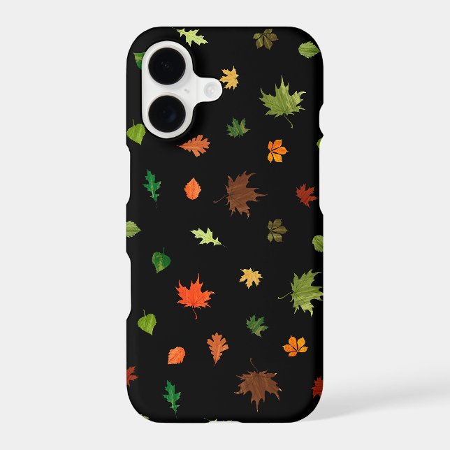 Gusty Autumn Days Leaves Pattern Iphone Case (Back)