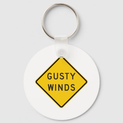Gusty Winds Highway Sign Keychain