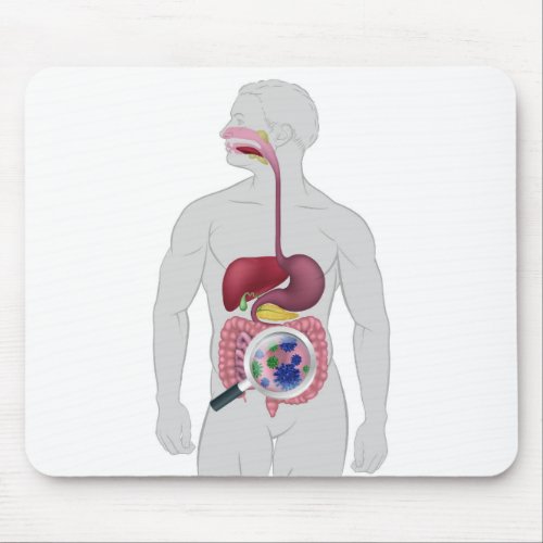 Gut Bacteria Digestive System Probiotic Flora Mouse Pad