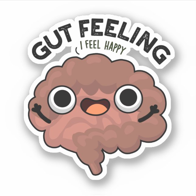 Gut Feeling Funny Anatomy Intestine Pun  Sticker (Front)