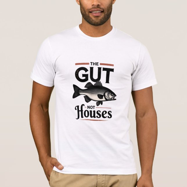 GUT FISH NOT HOUSES Retro Fishing Shirt (Front)