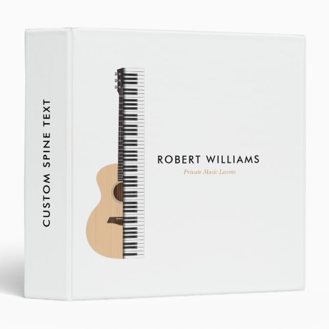 Gutar Piano illustration Music Teacher 3 Ring Binder (Front/Spine)