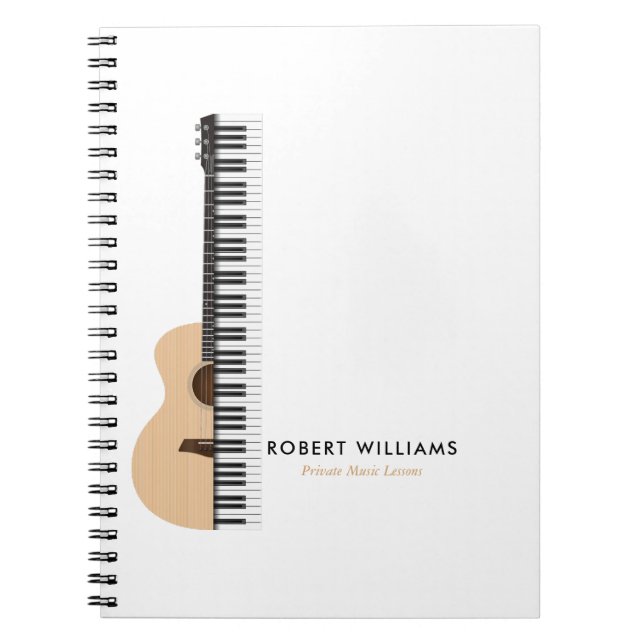 Gutar Piano illustration Music Teacher Notebook (Front)