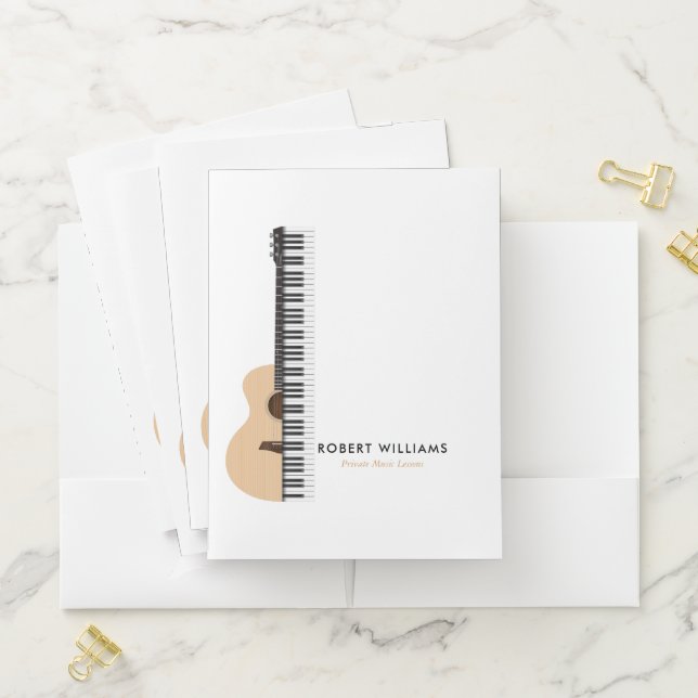 Gutar Piano illustration Music Teacher Pocket Folder (In Situ)