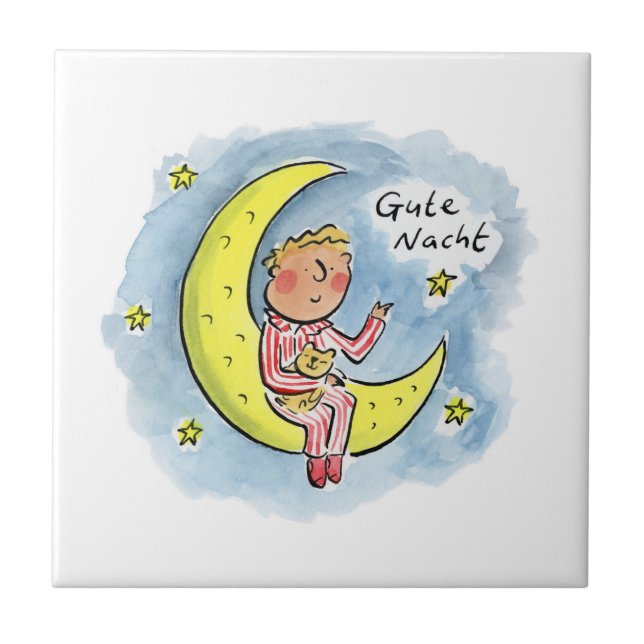Gute Nacht Ceramic Tile (Front)