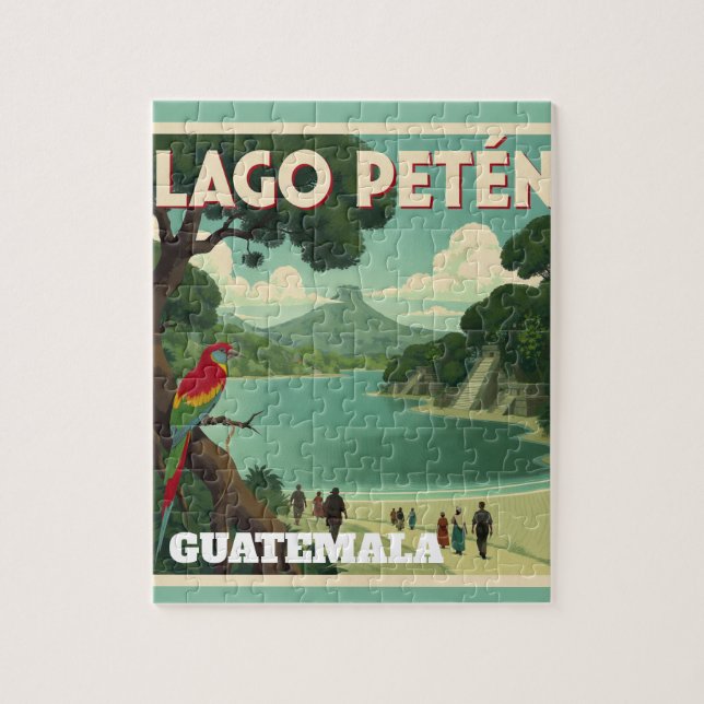  GUTEMALA LAGO PETEN Retro poster Jigsaw Puzzle (Vertical)