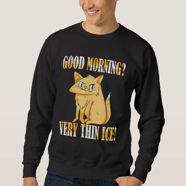 Guten Morgen Very Thin Ice Cream Morning Group Cat Sweatshirt (Front)