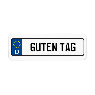 Guten tag deutschland kennzeichen sticker