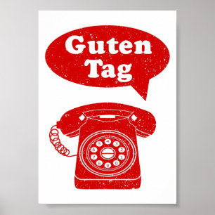 Guten tag German Retro Telephone Poster