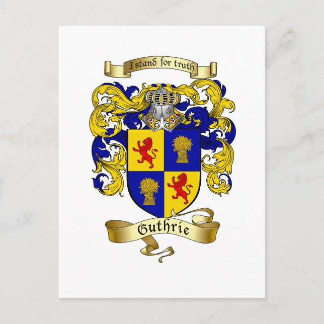 Guthrie Coat of Arms Postcard (Front)