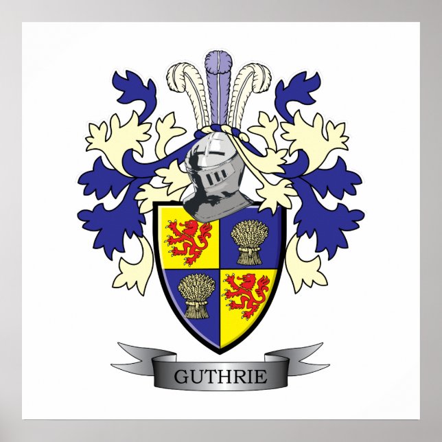Guthrie Family Crest Coat of Arms Poster (Front)