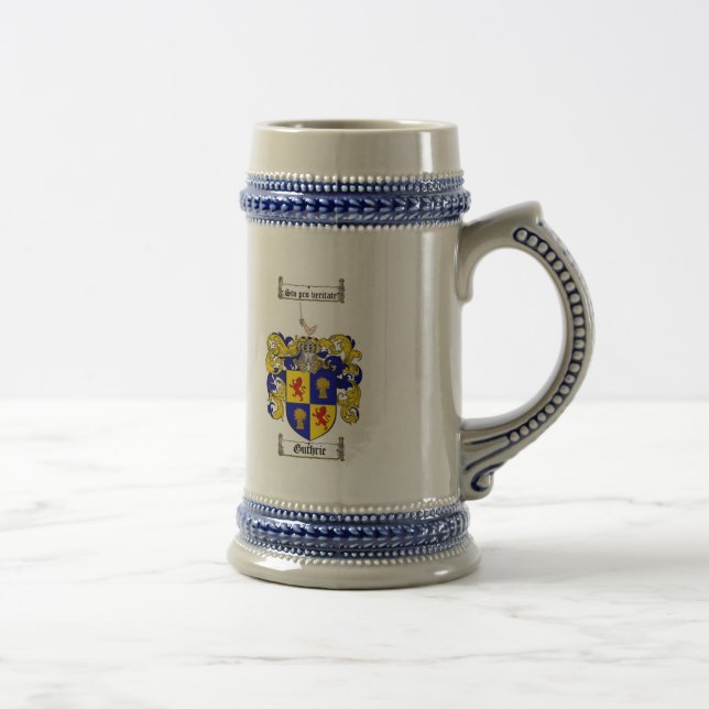 GUTHRIE FAMILY CREST -  GUTHRIE COAT OF ARMS BEER STEIN (Right)