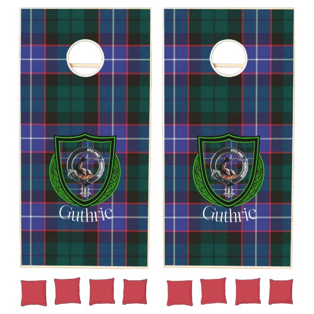 Guthrie Scottish Clan Tartan Crest Cornhole Set (Set)