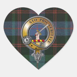 Guthrie Tartan & Badge Heart Sticker