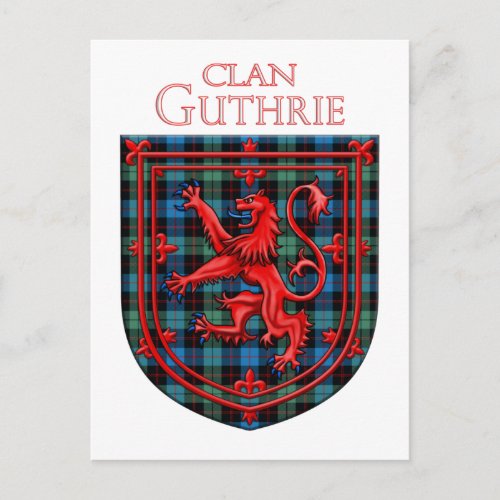 Guthrie Tartan Scottish Plaid Lion Rampant Postcard
