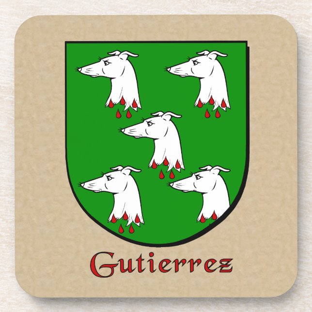 Gutierrez Family Shield Beverage Coaster (Front)