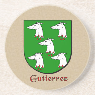 Gutierrez Heraldic Shield Sandstone Coaster