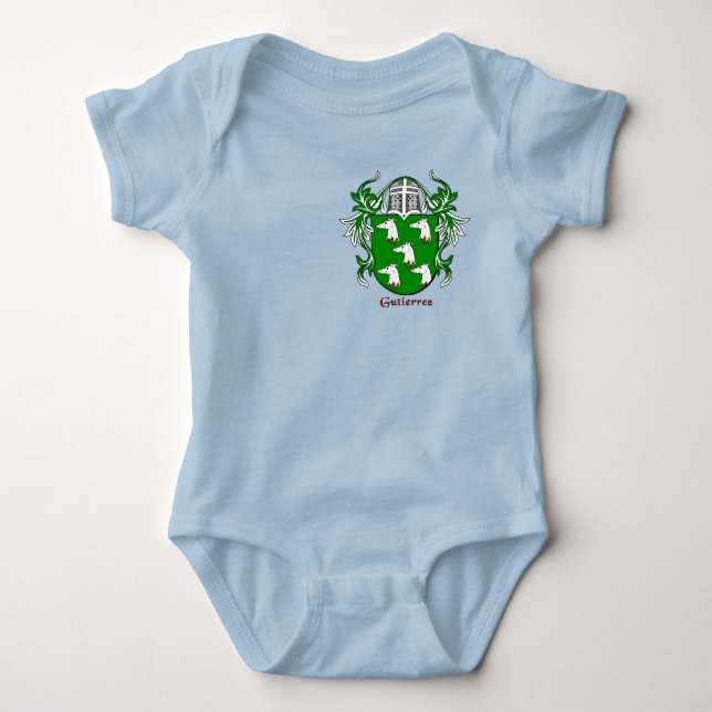 Gutierrez Historical Shield with Helm and Mantle Baby Bodysuit (Front)