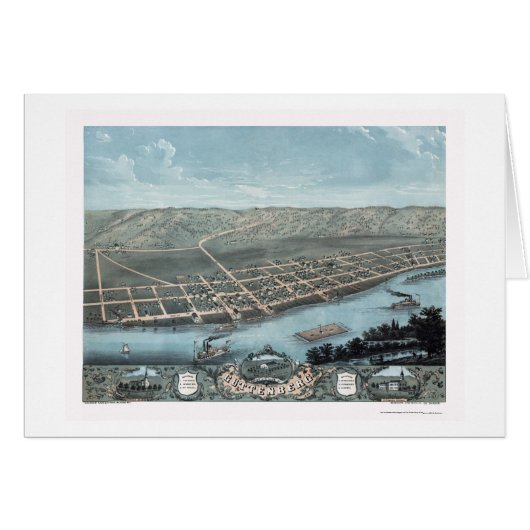 Guttenburg, IA Panoramic Map - 1869 Cards (Front Horizontal)