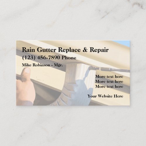 Gutter Cleaning And Repair Service Business Card