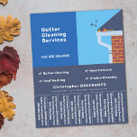 Gutter Cleaning Blue Tear Off Strips Flyer<br><div class="desc">A Flyer with Tear Off Strips with an illustration of a roof and gutter of a house and some fall leaves. It could be used for small business such as roof and gutter cleaning or repair,  moss removal,  handyman,  pressure washing service,  etc.</div>