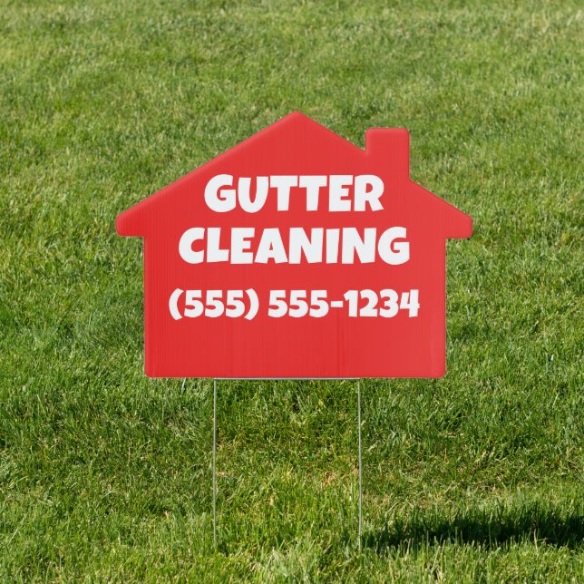 Gutter Cleaning House Sign (Insitu)
