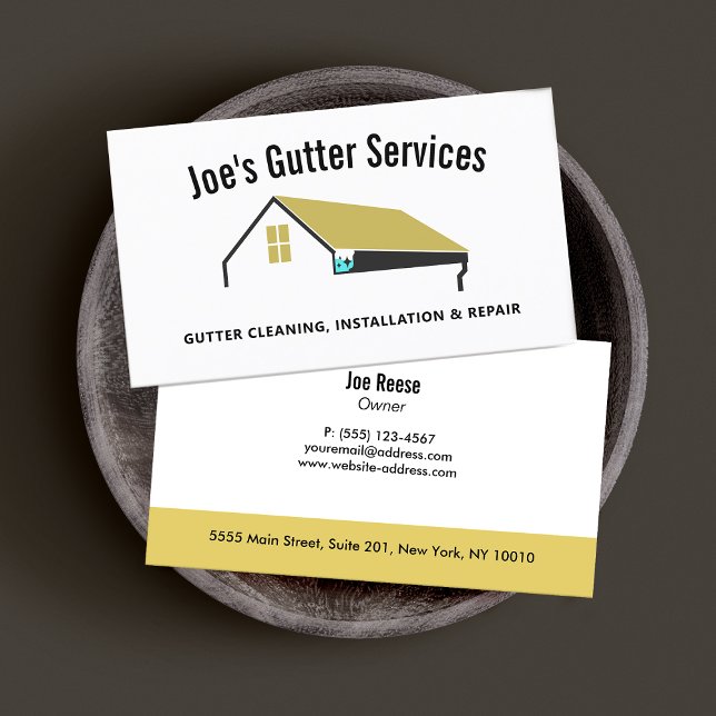 Gutter Cleaning, Repair & Installation Business Card (Creator Uploaded)