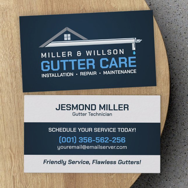 Gutter Cleaning Repair Installation Service  Business Card (Creator Uploaded)