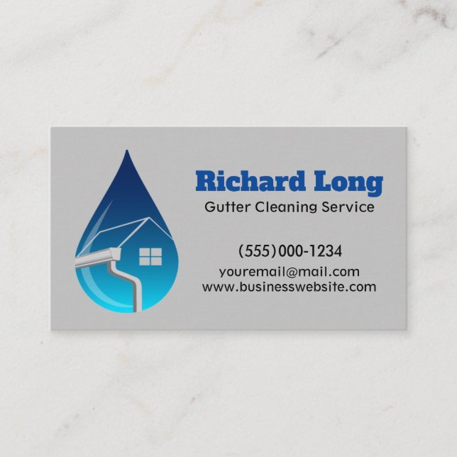 Gutter Cleaning Service Business Card (Front)