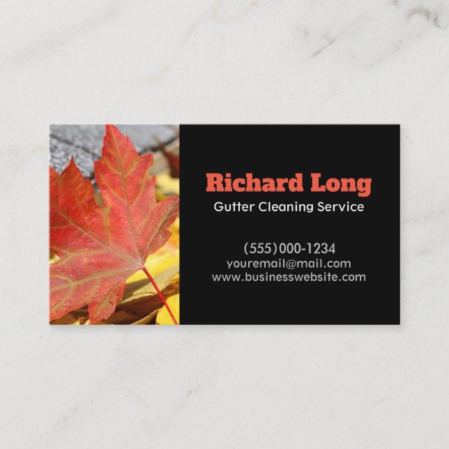 Gutter Cleaning Service Business Card (Front)