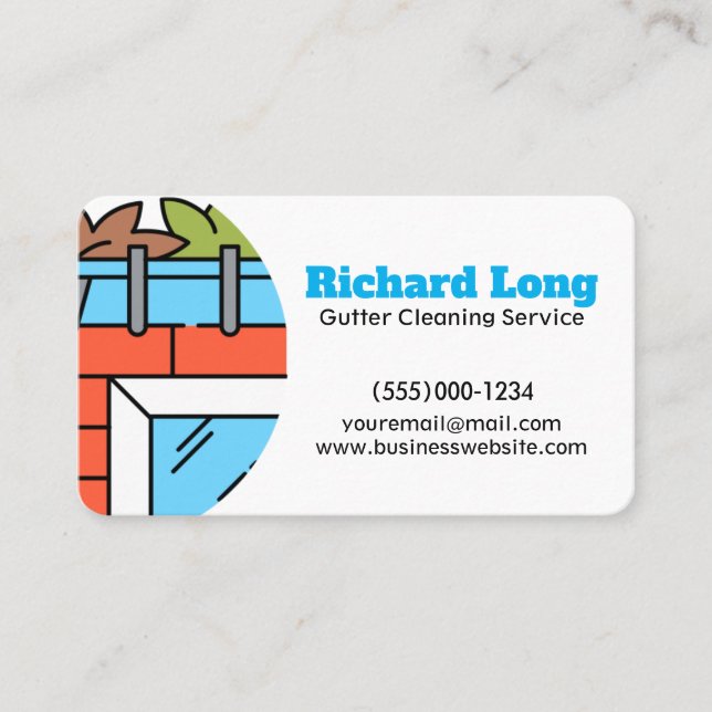 Gutter Cleaning Service Business Card (Front)