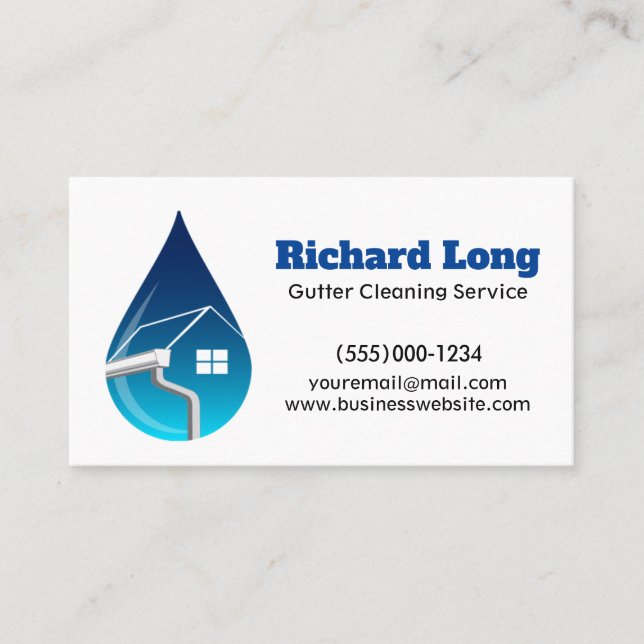 Gutter Cleaning Service Business Card (Front)