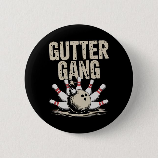 Gutter Gang Bowling 1  Button (Front)