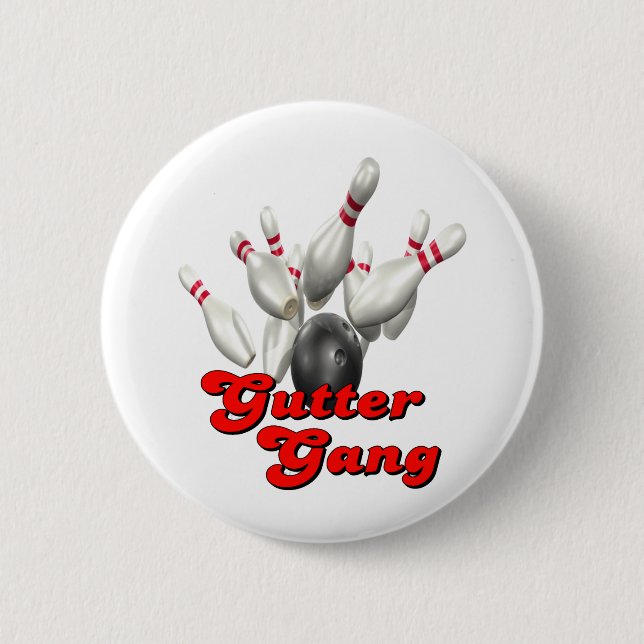 Gutter Gang Bowling Button (Front)