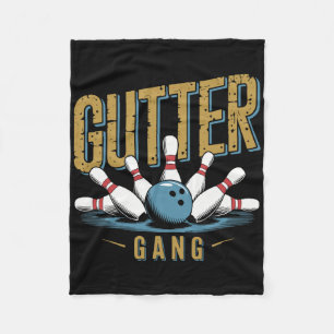 Gutter Gang Bowling Funny Bowler 1 Fleece Blanket