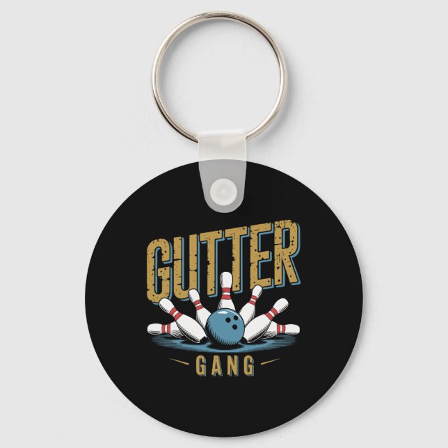 Gutter Gang Bowling Funny Bowler 1  Keychain (Front)