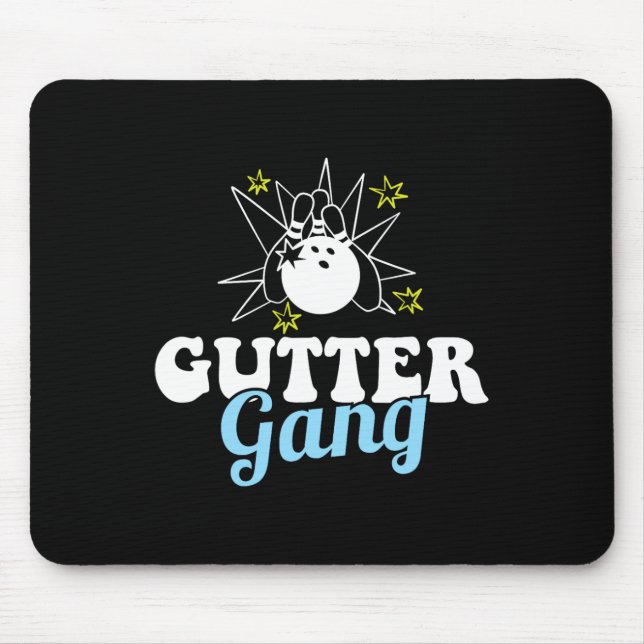 Gutter Gang Funny Bowling Team Club Coach Bowler H Mouse Pad (Front)