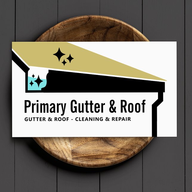 Gutter Roof Cleaning & Repair Business Card (Creator Uploaded)