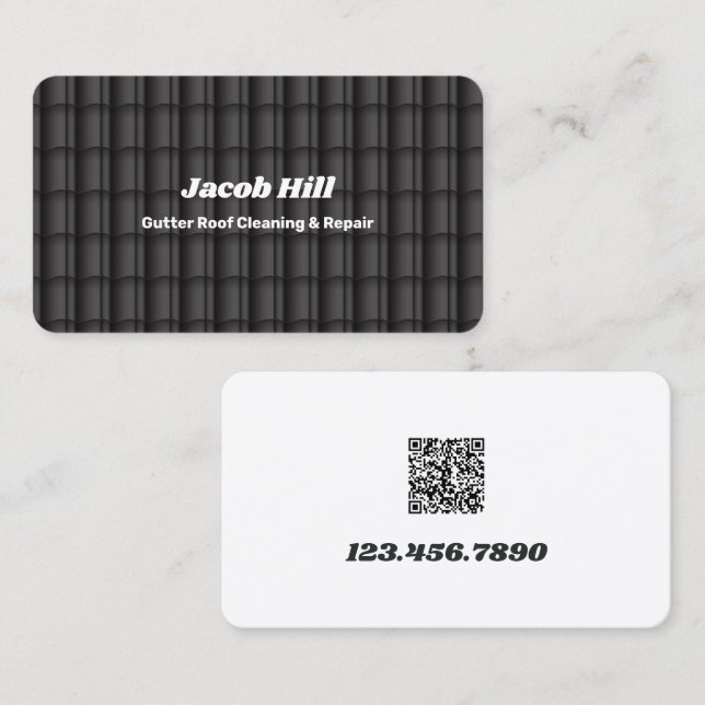 Gutter Roof Cleaning Repair Custom QR Business Card (Front/Back)