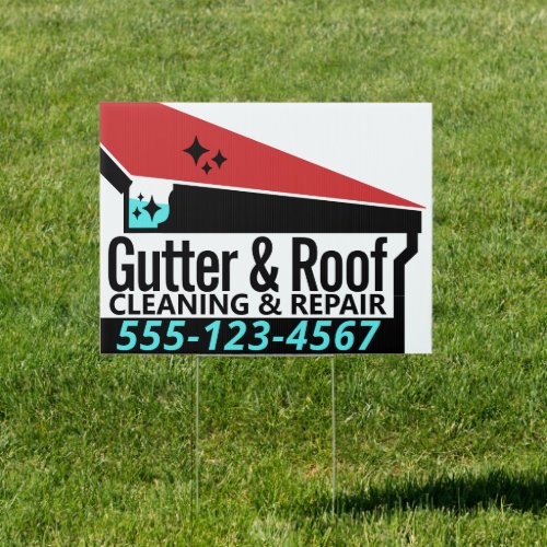 Gutter Roof Cleaning  Repair Sign