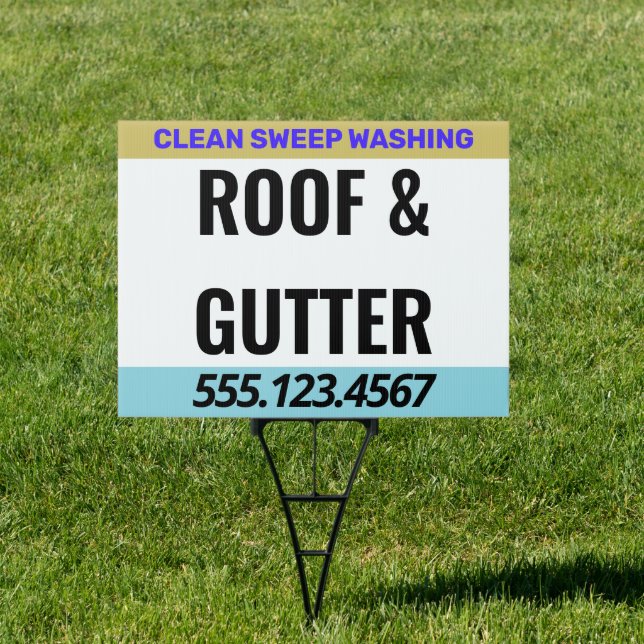 Gutter Roof Cleaning & Repair Sign (Insitu)