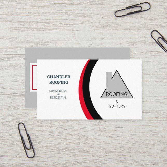 Gutter & Roofing Business Card (Front/Back In Situ)